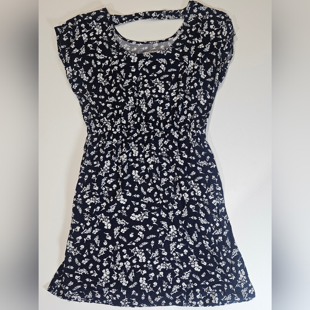 Pink Republic Mini Dress Womens Sz Small Navy White Floral Feminine‎ Cottagecore